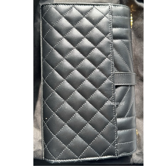 {SAINT LAURENT} YSL Grain De Poudre Tri-Quilt Small College Monogram Satchel - Picture 7 of 10